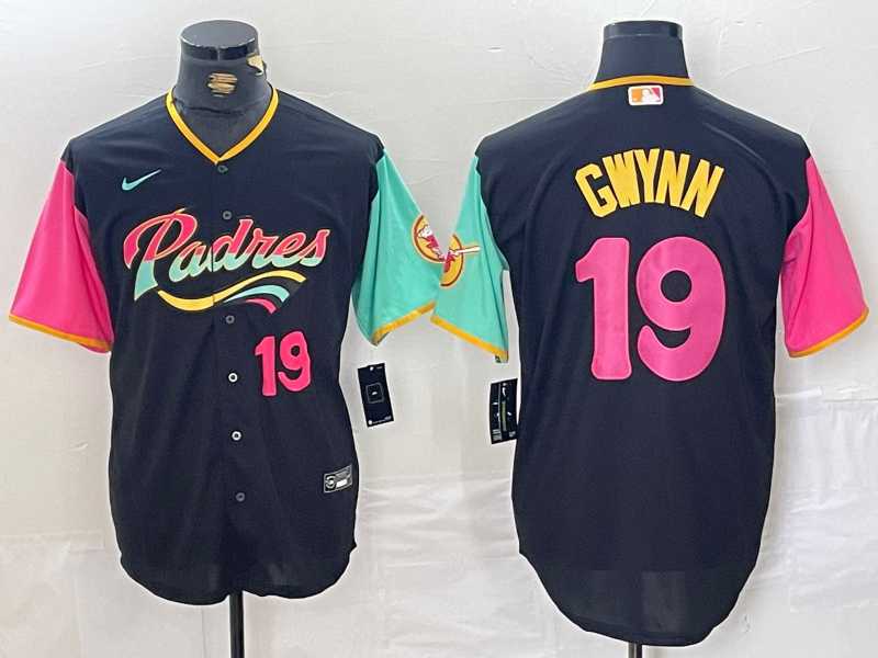 Men%27s San Diego Padres #19 Tony Gwynn Black City Connect Cool Base Stitched Baseball Jerseys->san diego padres->MLB Jersey